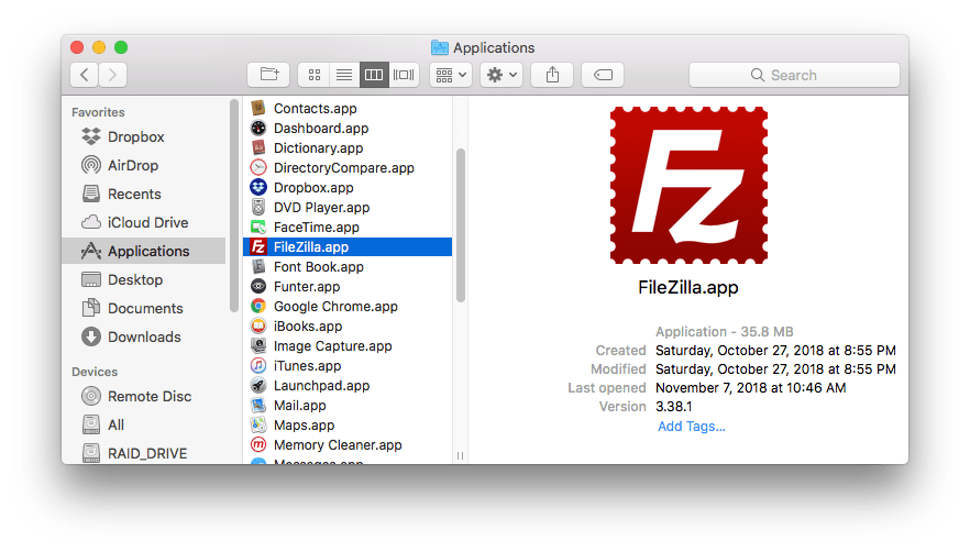 Uninstall filezilla for mac